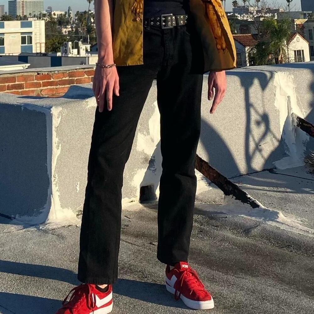 90s levis 505 black denim straight leg jeans
